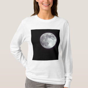 Ein heller Vollmond an einem schwarzen Nachthimmel T-Shirt