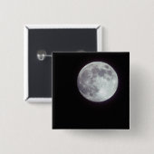 Ein heller Vollmond in einem schwarzen Nachthimmel Button (Vorne & Hinten)
