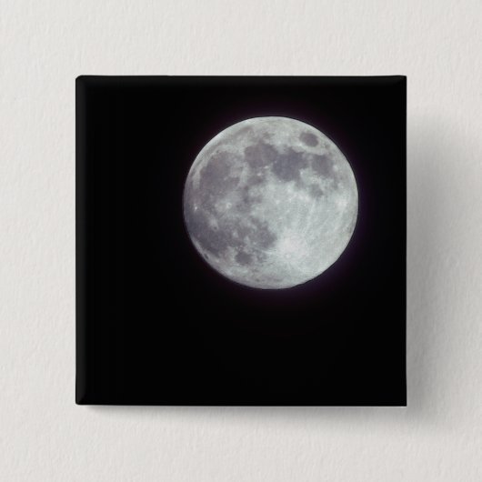 Ein heller Vollmond in einem schwarzen Nachthimmel Button (Vorderseite)