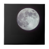 Ein heller Vollmond in einem schwarzen Nachthimmel Fliese (Vorderseite)