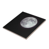 Ein heller Vollmond in einem schwarzen Nachthimmel Fliese (Seite)