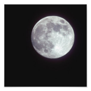 Ein heller Vollmond in einem schwarzen Nachthimmel Fotodruck