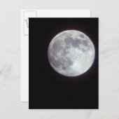 Ein heller Vollmond in einem schwarzen Nachthimmel Postkarte (Vorne/Hinten)