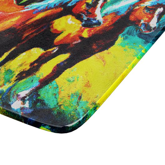 Ein helles und fröhliches Pferd Art Piece. Jetzt k Schneidebrett (Ecke)