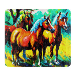 Ein helles und fröhliches Pferd Art Piece. Jetzt k Schneidebrett