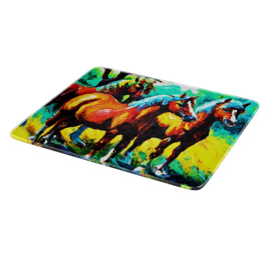 Ein helles und fröhliches Pferd Art Piece. Jetzt k Schneidebrett (Ecke)