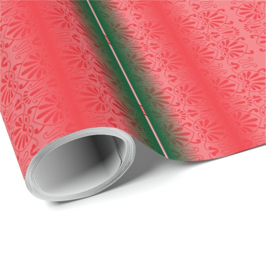 Ein hellroter Apfel sitzt auf einer schlichten, we Geschenkpapier (Rolleneckpunkt)