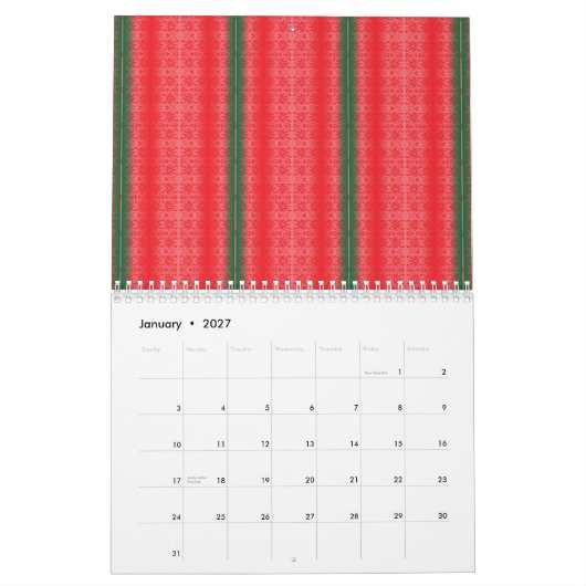 Ein hellroter Apfel sitzt auf einer schlichten, we Kalender (Jan 2027)