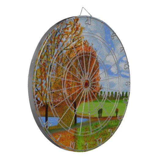 Ein Herbstspaziergang Dartscheibe (Vorderseite Links)
