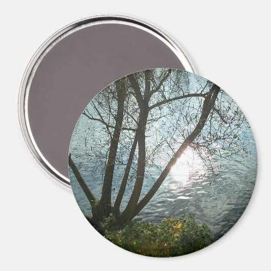 Ein Herbsttag am See Magnet (Vorderseite/Rückseite)