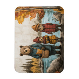 Ein Herbsttag mit der Bärenfamilie am See Magnet