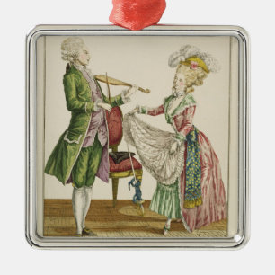 Ein Herr, der die Violine spielt, während eine Ornament Aus Metall