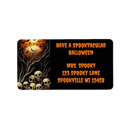 Ein herrliches Halloween mit Möwen und Fledermäuse Adressaufkleber (Vorne)