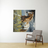 Ein herrliches Pinto Pferd auf der Wiese Wandteppich (Beispiel (Horizontal))