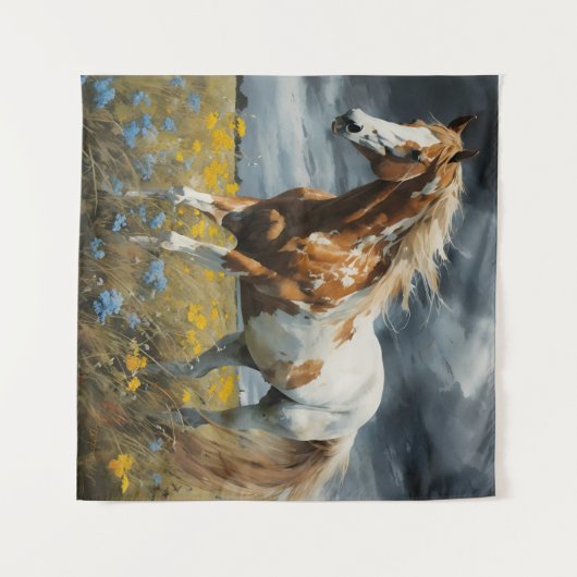 Ein herrliches Pinto Pferd Wandteppich (Vorderseite (Horizontal))