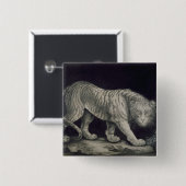 Ein herumstreichender Tiger (Bleistift auf Papier) Button (Vorne & Hinten)