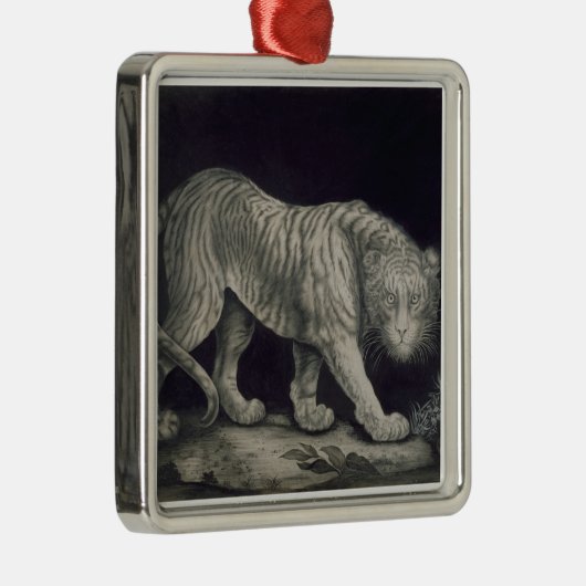 Ein herumstreichender Tiger (Bleistift auf Papier) Ornament Aus Metall (Rechts)