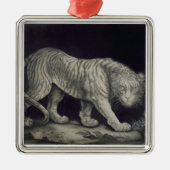 Ein herumstreichender Tiger (Bleistift auf Papier) Ornament Aus Metall (Vorne)