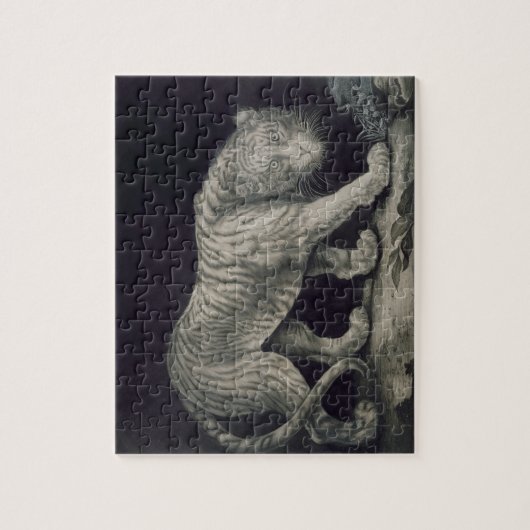 Ein herumstreichender Tiger (Bleistift auf Papier) Puzzle (Vertikal)