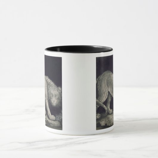 Ein herumstreichender Tiger (Bleistift auf Papier) Tasse (Zentrum)