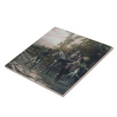 Ein herumsuchendes Party, das zum Lager (Öl, Fliese (Seite)