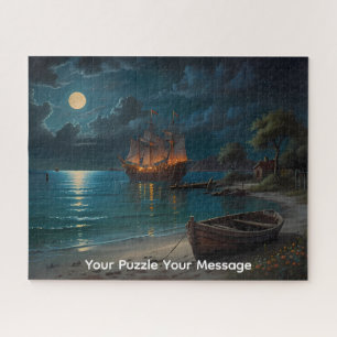 Ein heruntergekommenes verlassenes Boot Kunstwerk Puzzle