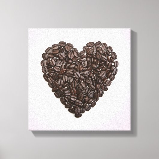 Ein Herz aus Kaffeebohnen Leinwanddruck (Vorderseite)