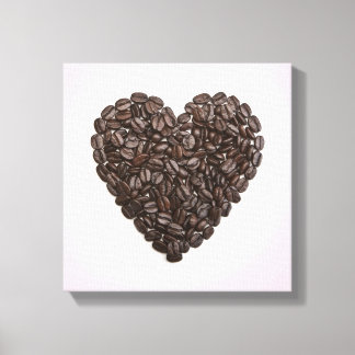 Ein Herz aus Kaffeebohnen Leinwanddruck