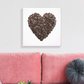 Ein Herz aus Kaffeebohnen Leinwanddruck (Insitu (Wohnzimmer))