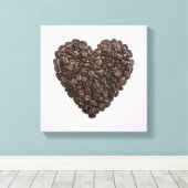 Ein Herz aus Kaffeebohnen Leinwanddruck (Insitu (Holzboden))