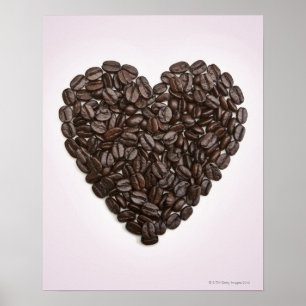 Ein Herz aus Kaffeebohnen Poster
