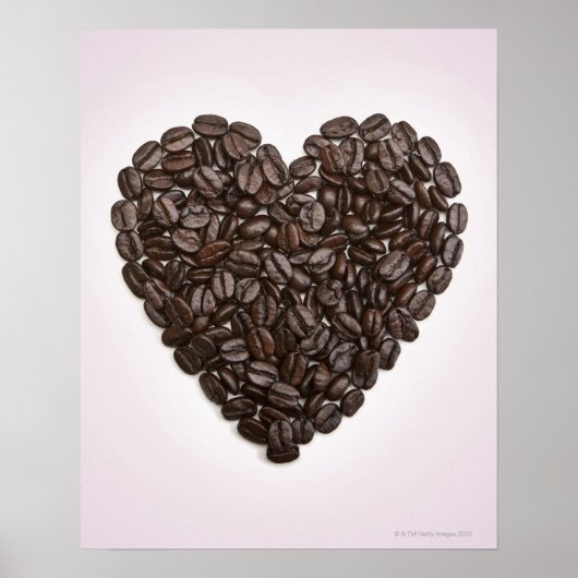 Ein Herz aus Kaffeebohnen Poster (Vorne)
