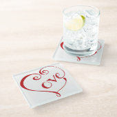 Ein Herz aus Liebe am Roten Platz Glasuntersetzer (Schrägansicht)