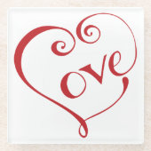 Ein Herz aus Liebe am Roten Platz Glasuntersetzer (Vorderseite)