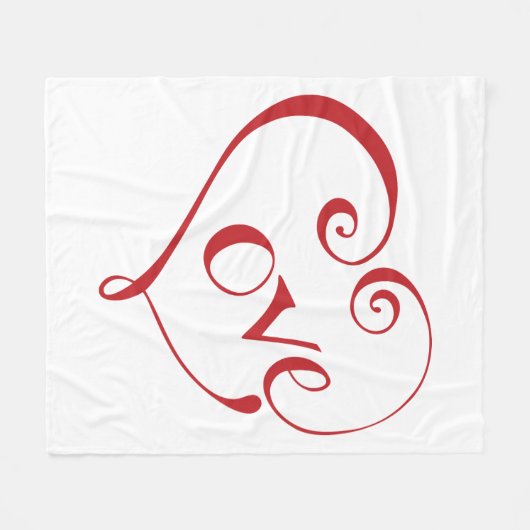 Ein Herz aus Liebe in Rot Fleecedecke (Vorderseite (Horizontal))
