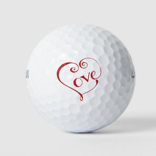 Ein Herz aus Liebe in Rot Golfball (Vorderseite)