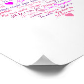 Ein Herz aus Worten "Ich Liebe dich" Poster (Ecke)