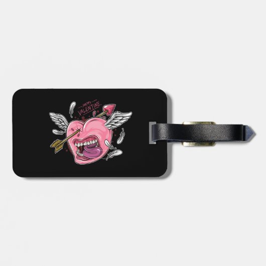 ein Herz der Liebe mit Lippen und Flügeln, die von Gepäckanhänger (Rückseite horizontal)