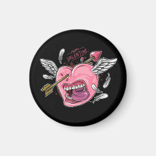 ein Herz der Liebe mit Lippen und Flügeln, die von Magnet