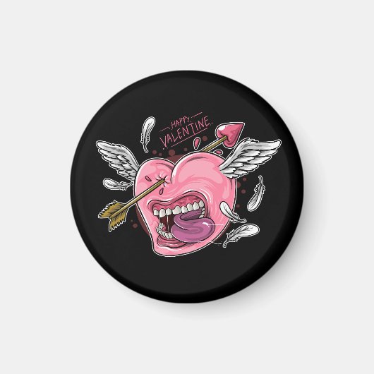 ein Herz der Liebe mit Lippen und Flügeln, die von Magnet (Vorne)