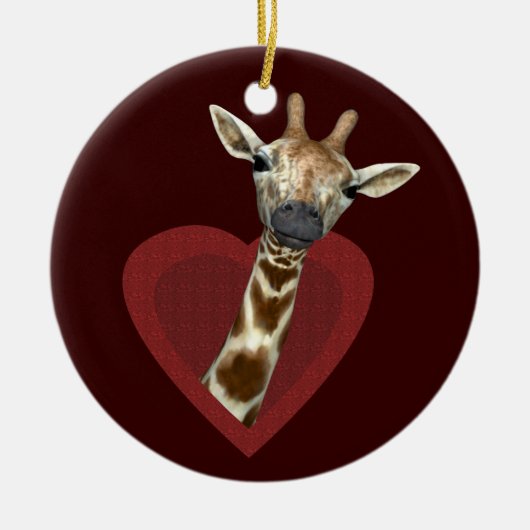 Ein Herz für Giraffen Keramikornament (Vorne)