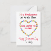 Ein Herz für Zahlen Lehrer Klasse Valentine Mitteilungskarte (Vorderseite)