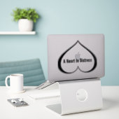 EIN HERZ IN DISTRESS Blank Aufkleber (Laptop auf Schreibtisch)