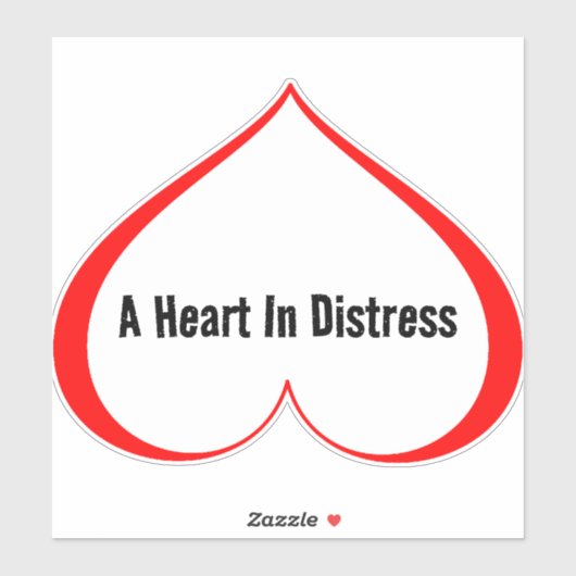 EIN HERZ IN DISTREUE Rot Aufkleber (Blatt)