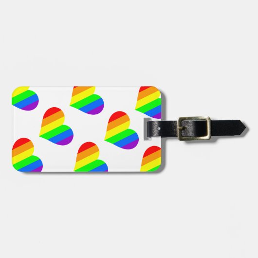 Ein Herz in Regenbogenfarben Gepäckanhänger (Vorderseite horizontal)