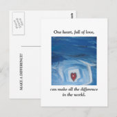 EIN HERZ POSTKARTE (Vorne/Hinten)