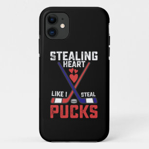 Ein Herz stehlen wie ich Pucks stehle Hockey Valen Case-Mate iPhone Hülle