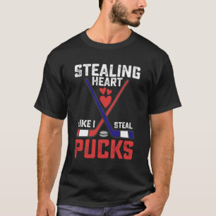 Ein Herz stehlen wie ich Pucks stehle Hockey Valen T-Shirt