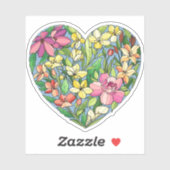 Ein Herz voller Blume Aufkleber (Blatt)