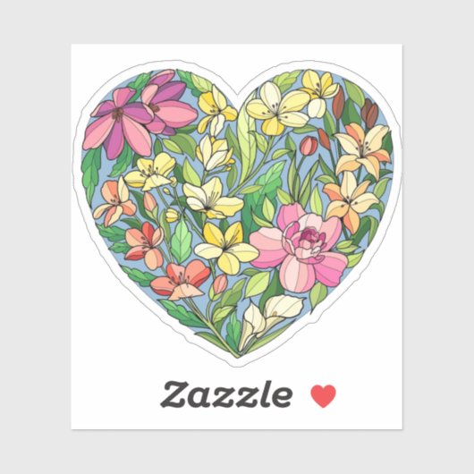 Ein Herz voller Blume Aufkleber (Blatt)